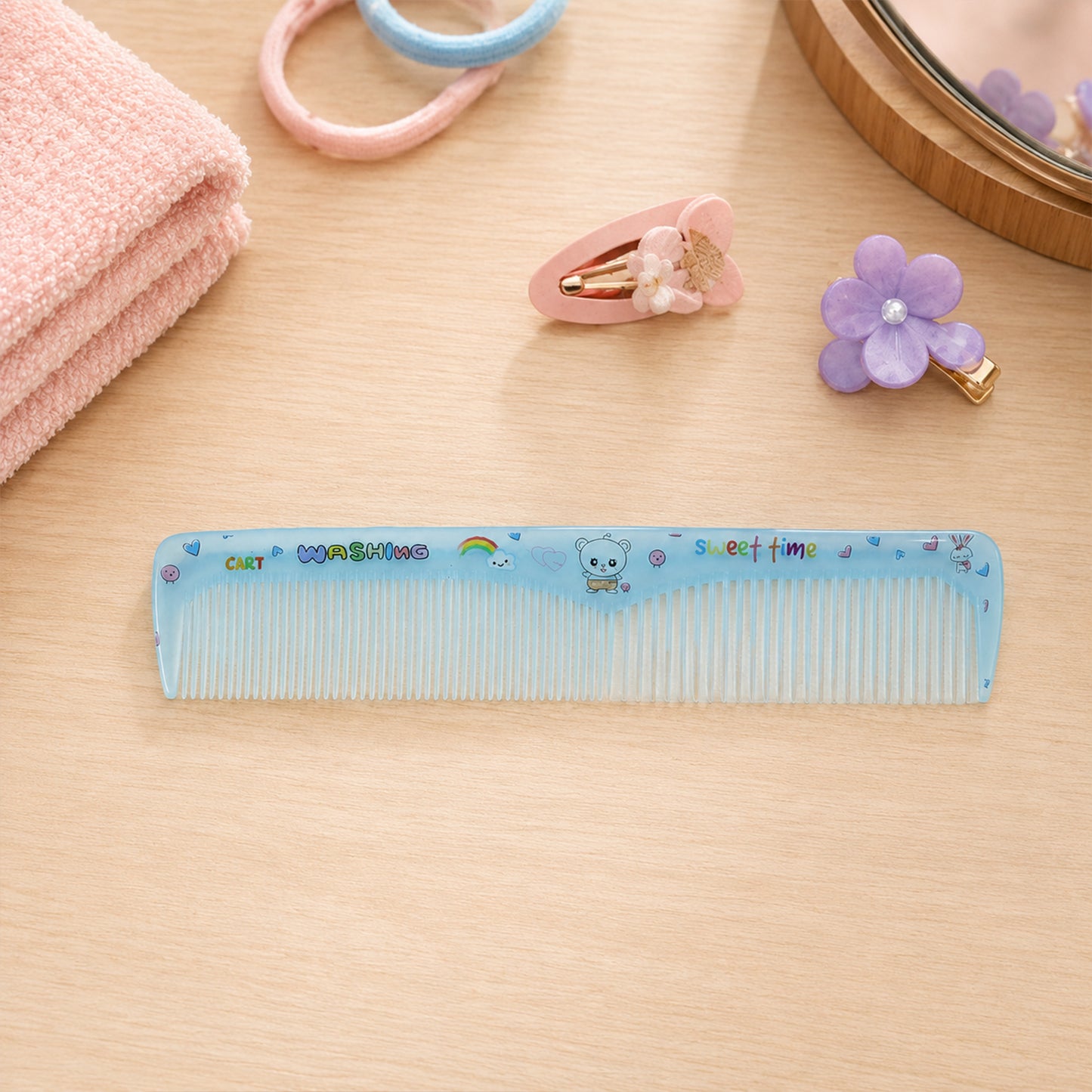 Wukusy anti-static grooming comb for men and women, detangling hair styling tool with fine and wide teeth for smooth hair.