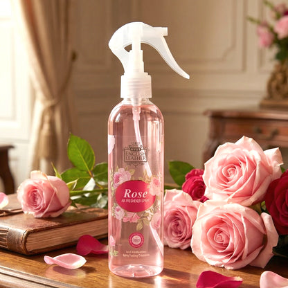 Wukusy Rose fragrance air freshener spray for home use, 250ml bottle with a floral rose scent and elegant packaging.