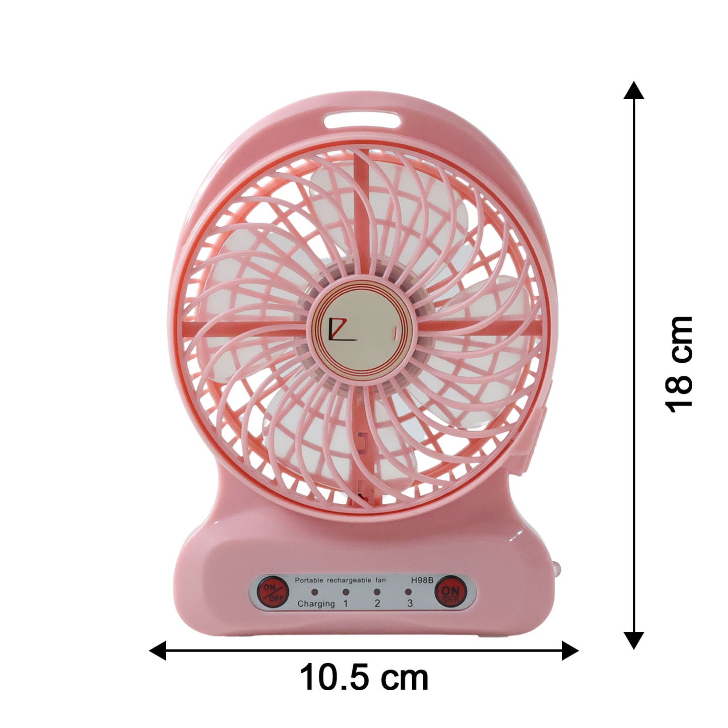 Wukusy portable USB rechargeable desk fan with adjustable blades and compact design on a clean white background.