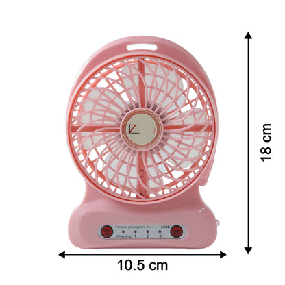 Wukusy portable USB rechargeable desk fan with adjustable blades and compact design on a clean white background.