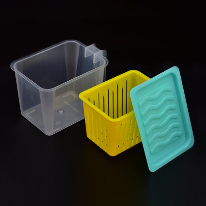 Wukusy 2836 fridge storage containers with handles, 4-piece set of clear plastic kitchen storage containers for organizing food.