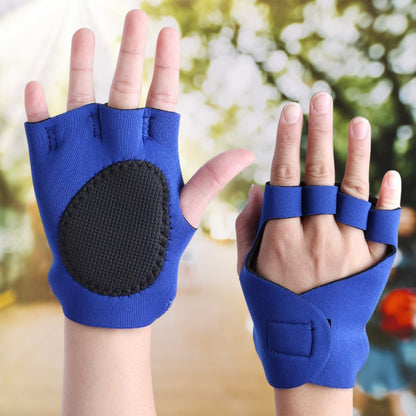 Wukusy palm support gloves, half finger gym exercise training gloves, outdoor use, paired with colorful box packaging.