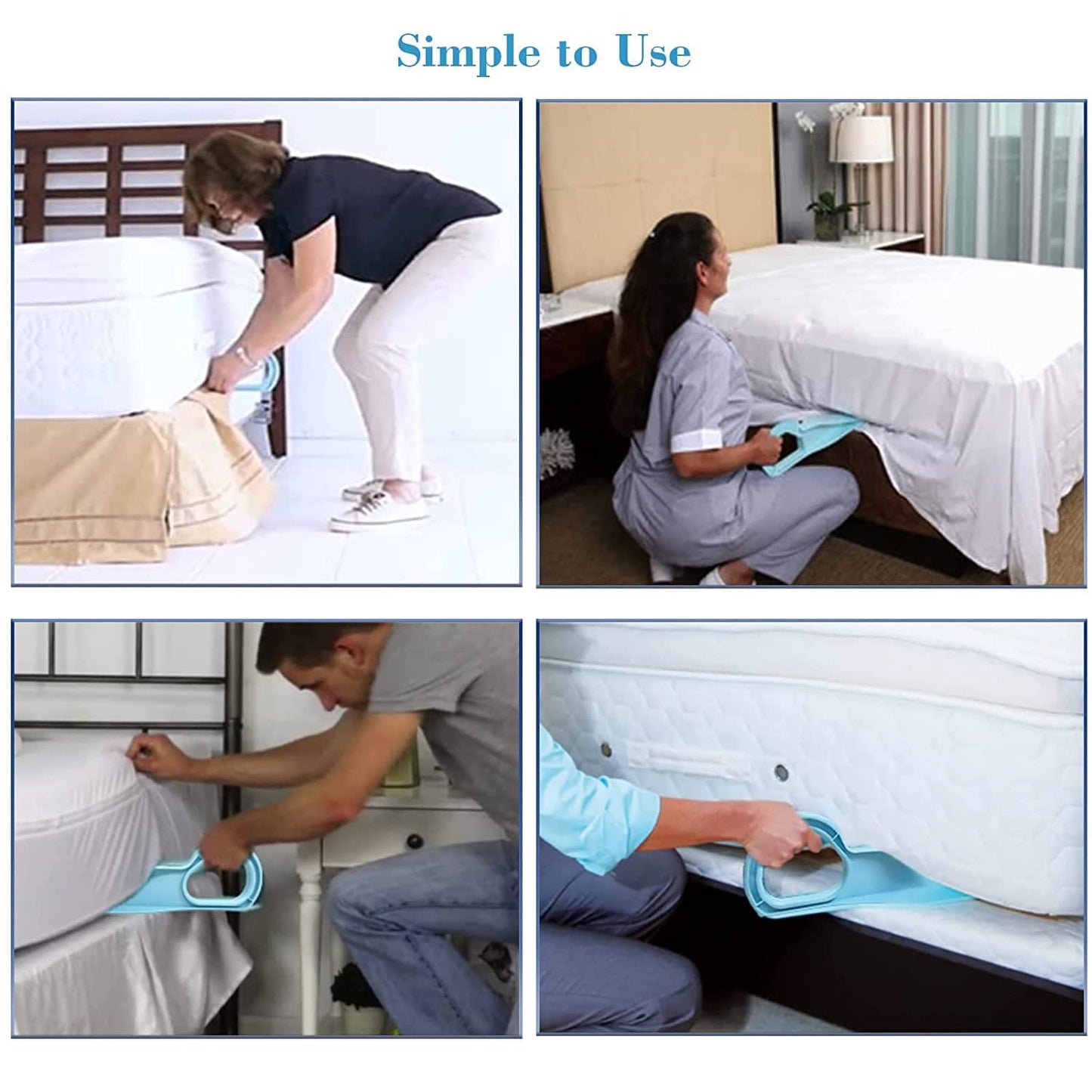 Wukusy 9002 Mattress Lifter tool for easy bed sheet changing and bed making, shown in use on a bed for home improvement.