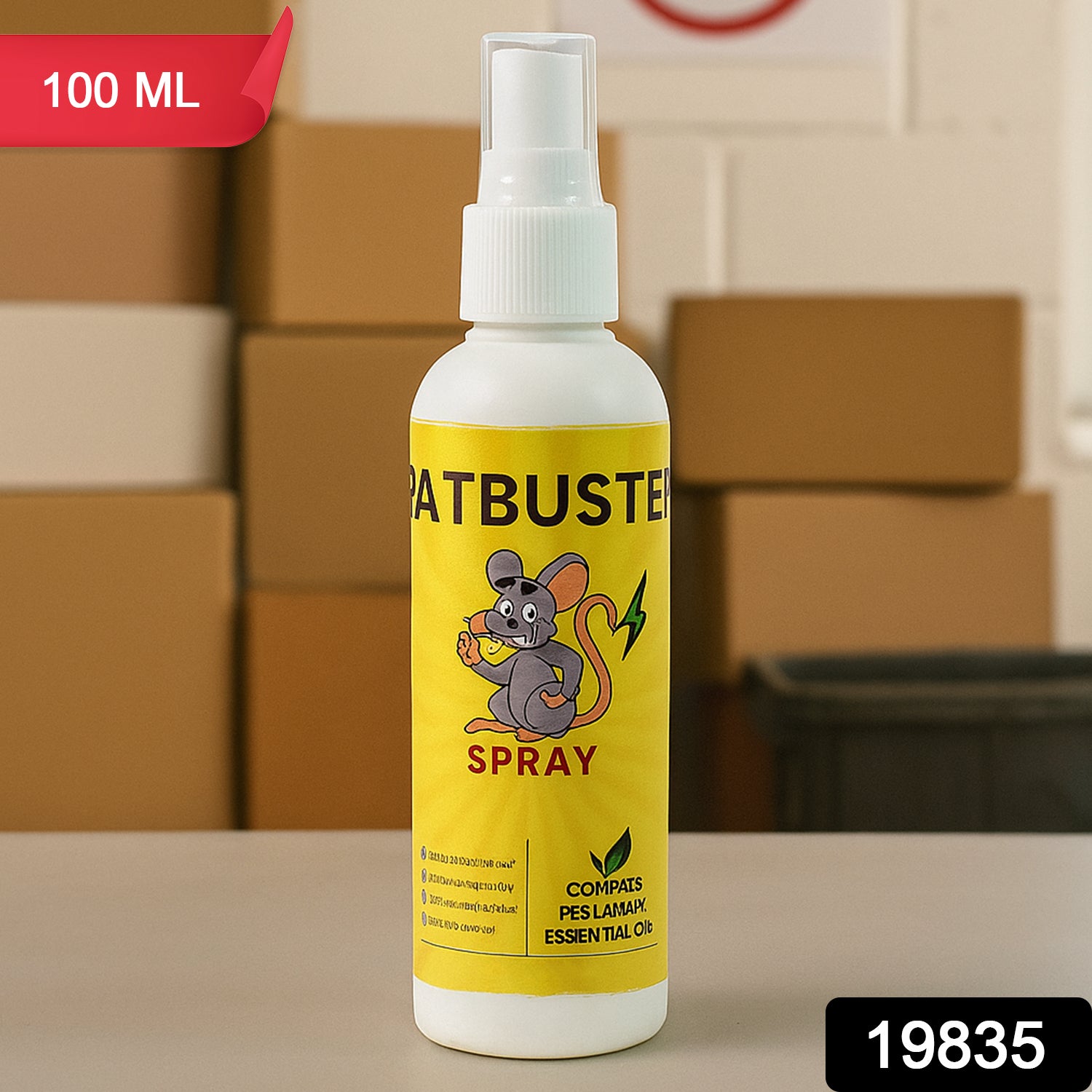 Wukusy rat repellent spray in a 100ml bottle, designed for home pest control, with a clear spray nozzle visible