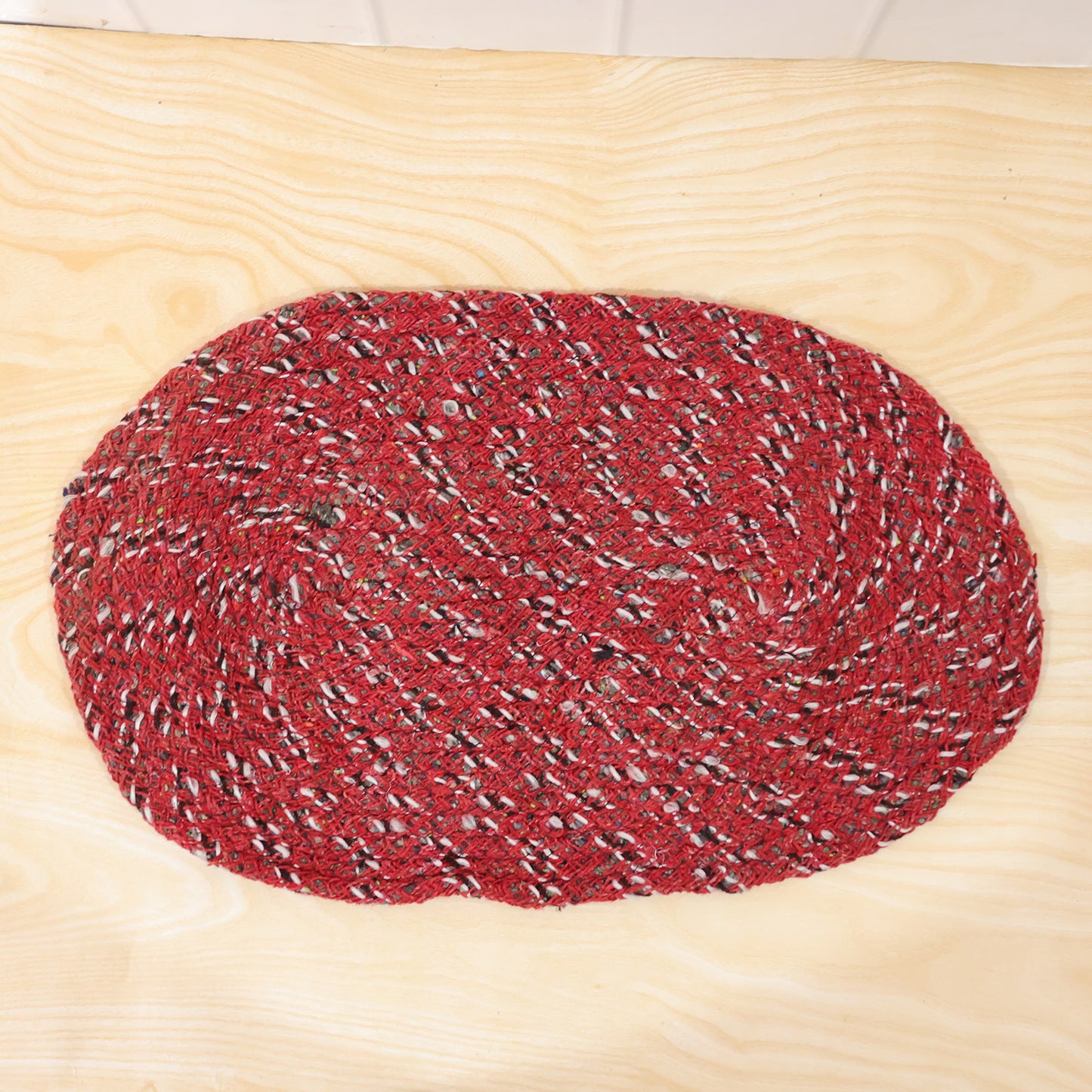 Wukusy stylish oval floor mat in black and white, 50x30 cm, made of soft, durable material for home or office use.