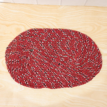 Wukusy stylish oval floor mat in black and white, 50x30 cm, made of soft, durable material for home or office use.