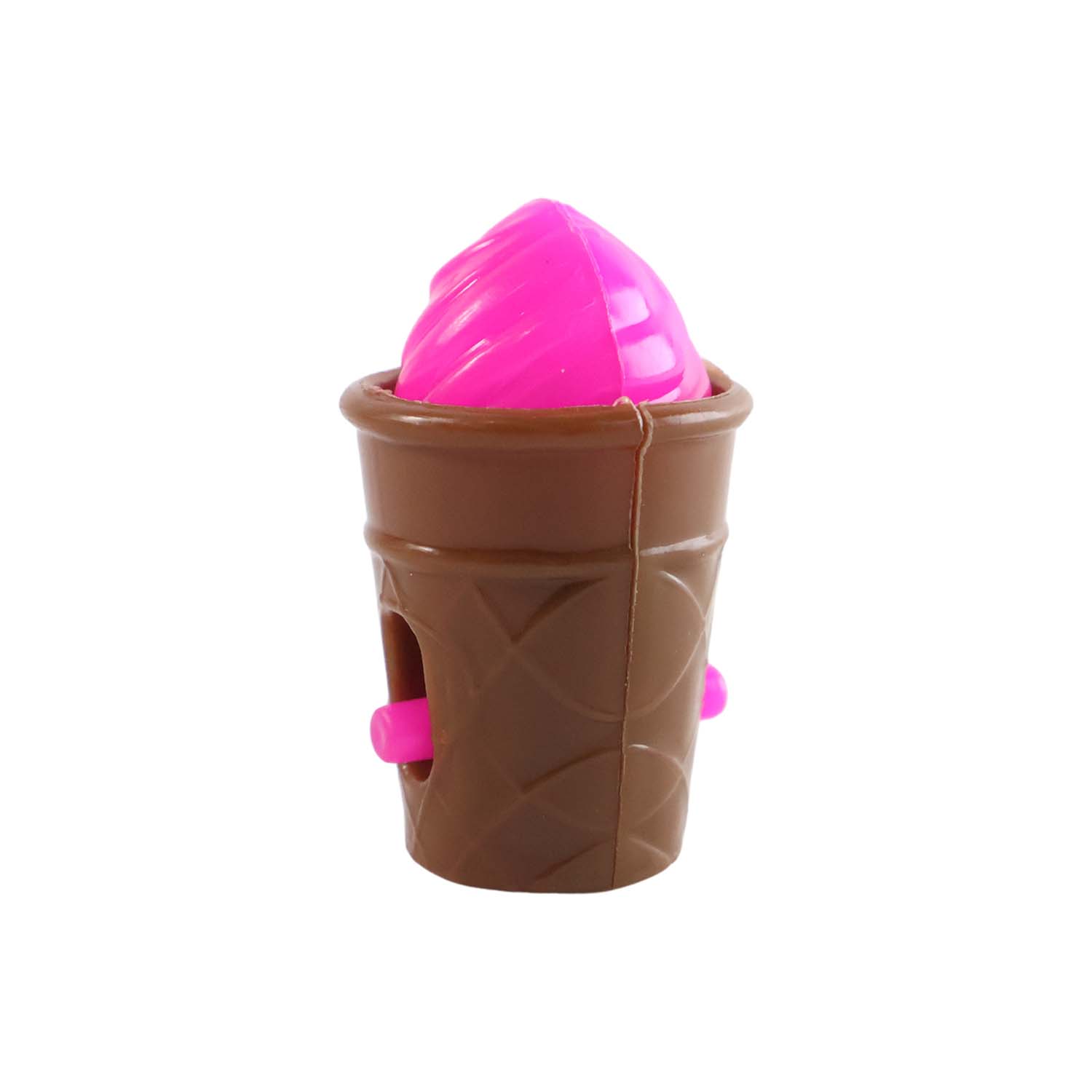 Wukusy mini ice cream cone toy with colorful plastic scoop and cone, perfect for kids' pretend play or as a collectible.