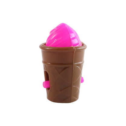 Wukusy mini ice cream cone toy with colorful plastic scoop and cone, perfect for kids' pretend play or as a collectible.