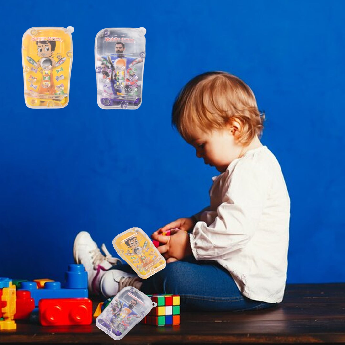 Kids plastic mobile game educational toy in mixed colors by Wukusy, designed for learning and play.