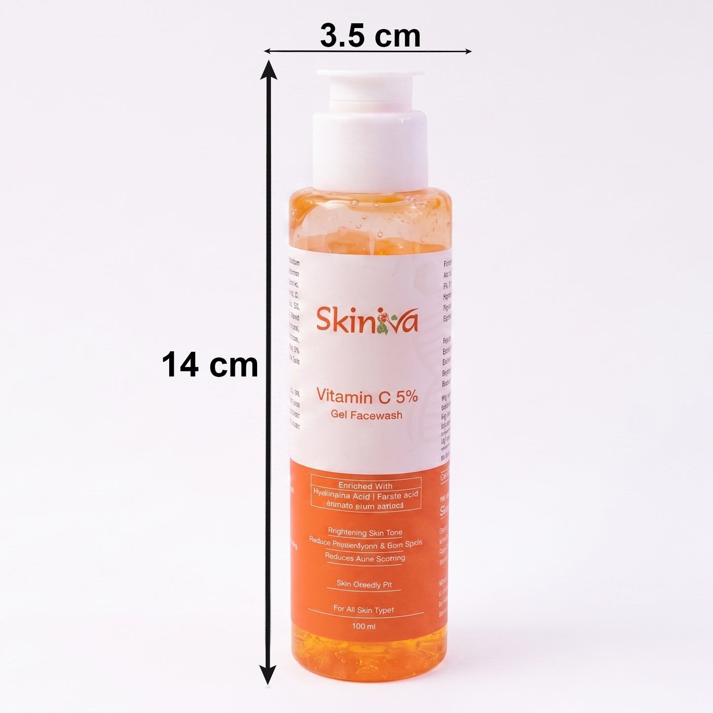 Wukusy Brightening Vitamin C Gel Face Wash in a 100ml tube, with vibrant orange and white packaging, showing the gel texture.