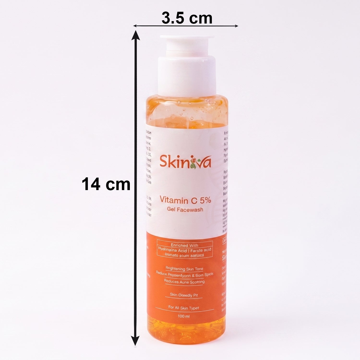 Wukusy Brightening Vitamin C Gel Face Wash in a 100ml tube, with vibrant orange and white packaging, showing the gel texture.