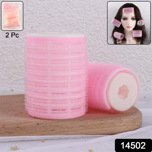 Wukusy premium self-grip Velcro hair rollers set for styling, with black and pink rollers in a health and beauty product image