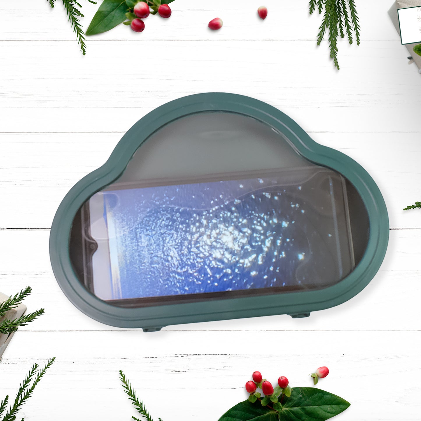 Gray waterproof smartphone stand case by Wukusy, designed for mobile protection and easy handling.