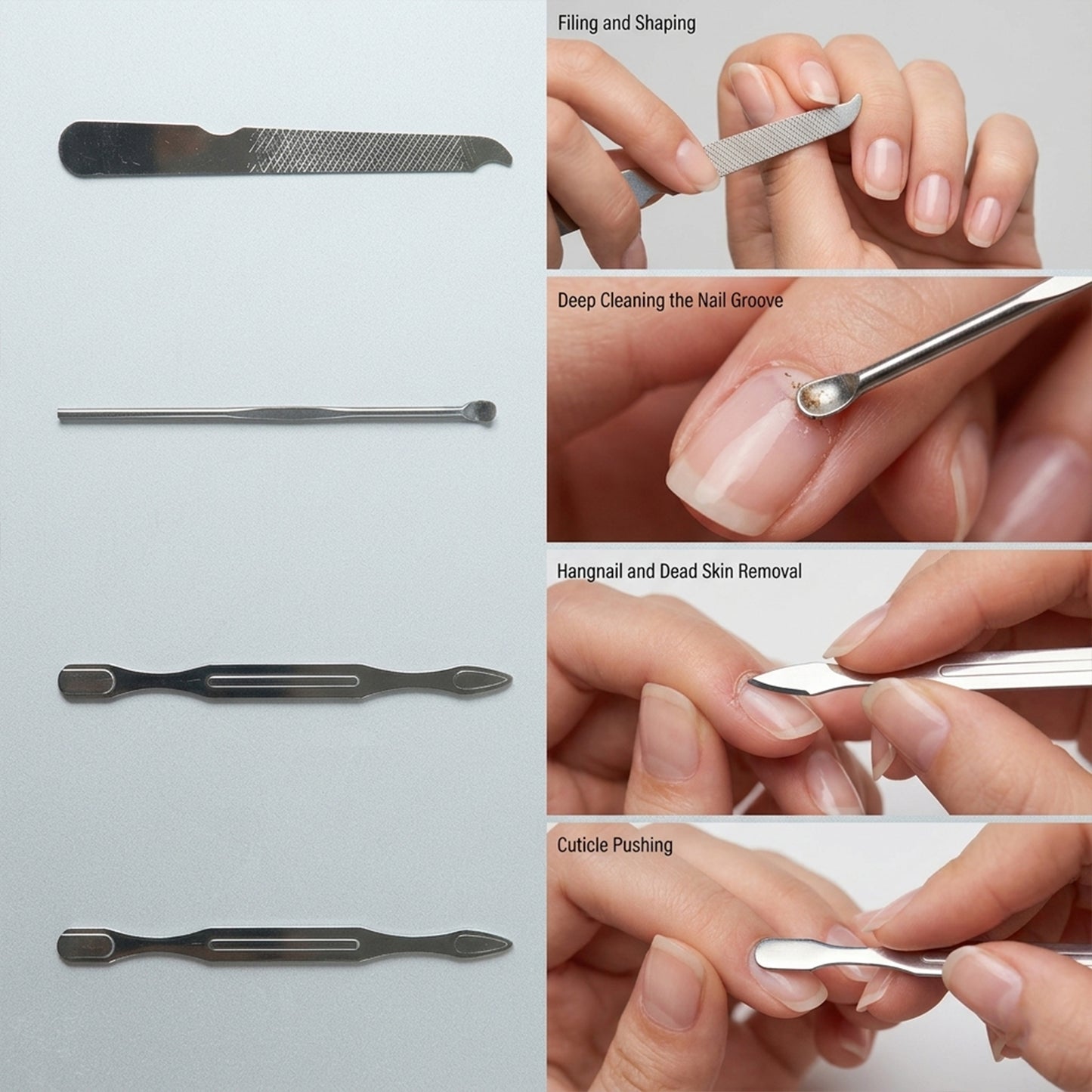 Wukusy 6-in-1 professional manicure and pedicure nail grooming kit with various tools for nail care and grooming.