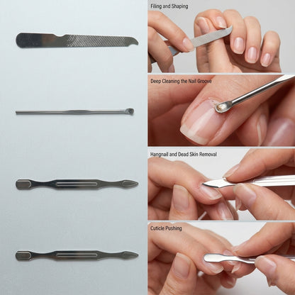 Wukusy 6-in-1 professional manicure and pedicure nail grooming kit with various tools for nail care and grooming.