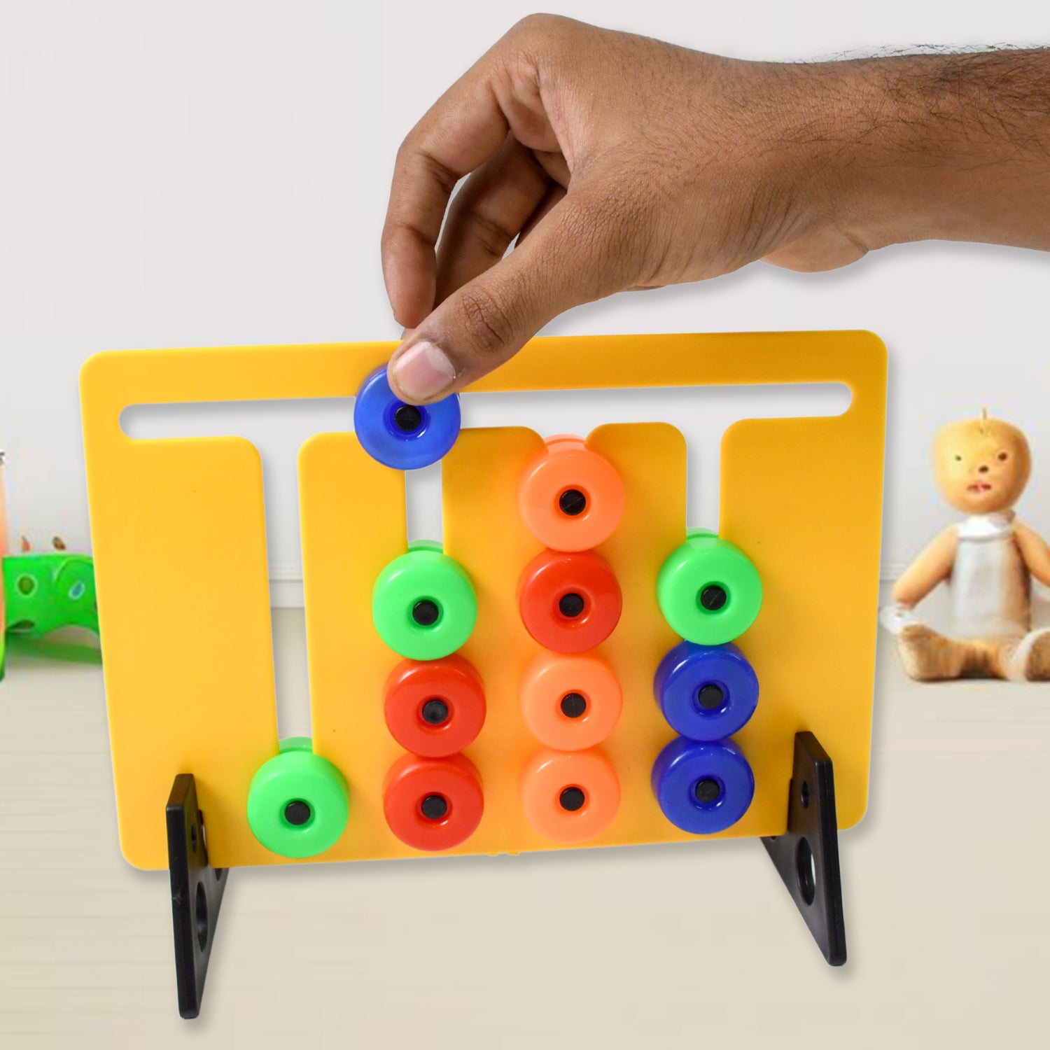 Wukusy Montessori slide puzzles toy for kids, featuring colorful 36-challenge set with various sliding puzzle designs for children