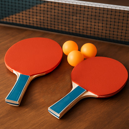 Wukusy professional table tennis racket set with two paddles and red and black rubber surfaces for competitive play