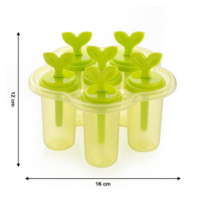 Wukusy 4825A 6-cavity ice candy maker with colorful silicone molds for making ice candies easily.