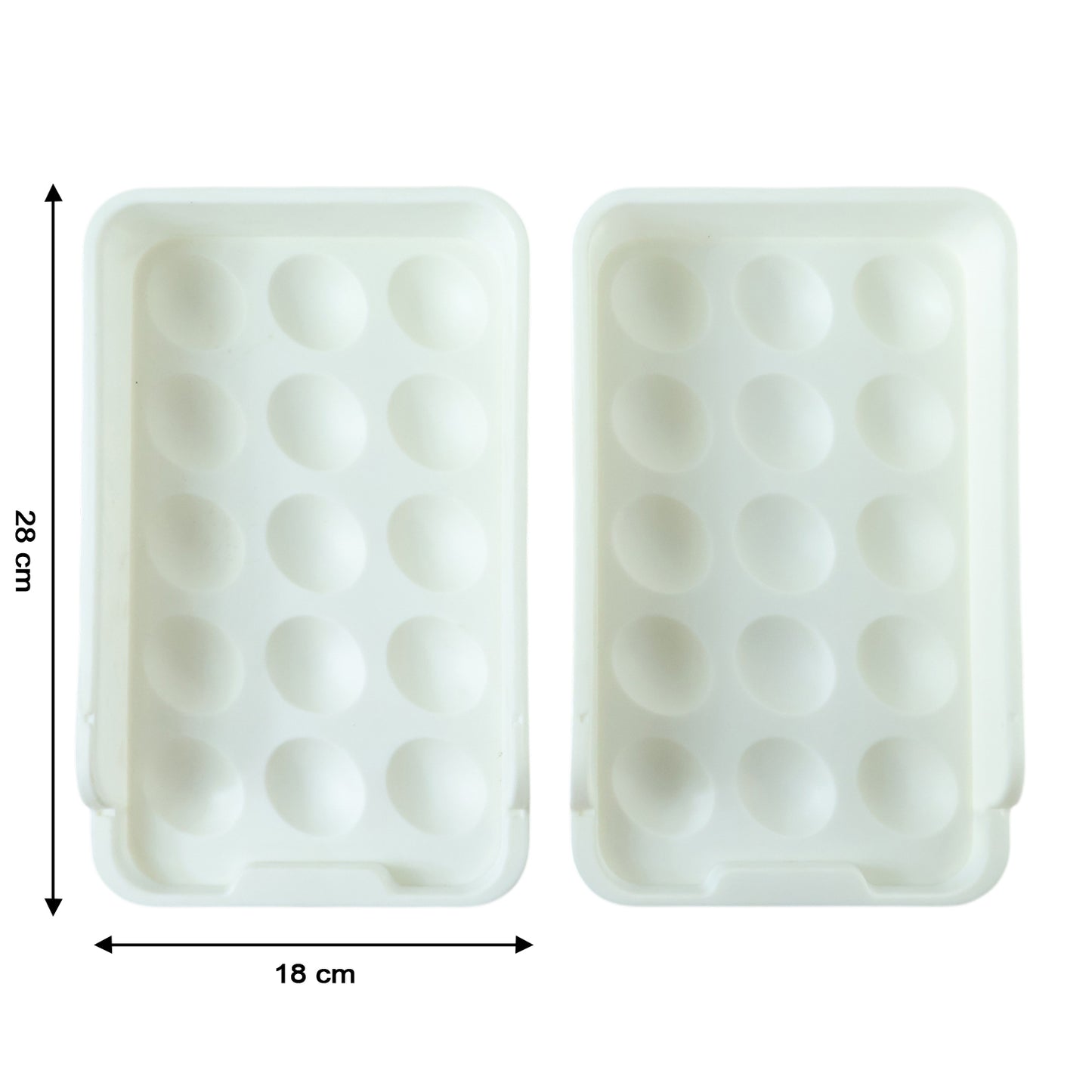 Wukusy plastic egg storage tray holder set with two durable, lightweight trays for organizing eggs safely in the kitchen.