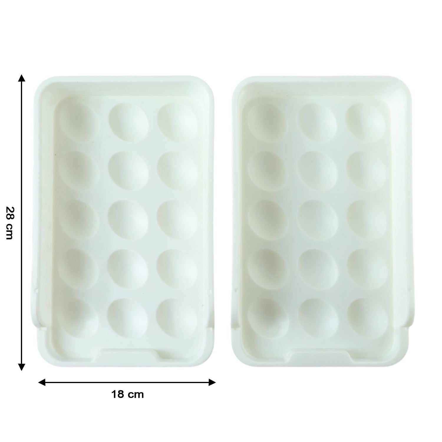 Wukusy plastic egg storage tray holder set with two durable, lightweight trays for organizing eggs safely in the kitchen.