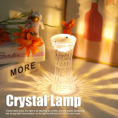 Wukusy 8440 crystal night light for nursery, study, or bedroom, featuring transparent crystal design and soft eye-protection lighting.