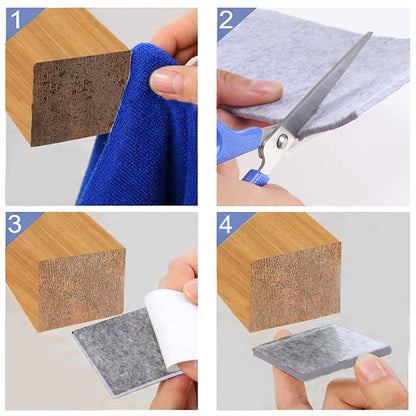 Wukusy square felt furniture pads, pack of 4, for protecting floors from furniture scratches and damage during home use