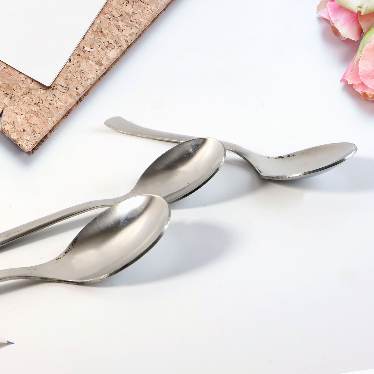 Set of three Wukusy Everyday Dining Spoons for home use, stainless steel, with ergonomic handles, perfect for daily meals