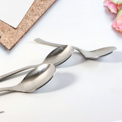 Set of three Wukusy Everyday Dining Spoons for home use, stainless steel, with ergonomic handles, perfect for daily meals