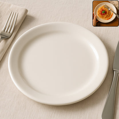 Wukusy plastic round dinner serving plate, 23 cm, ideal for home and kitchen use, with a smooth surface and durable design