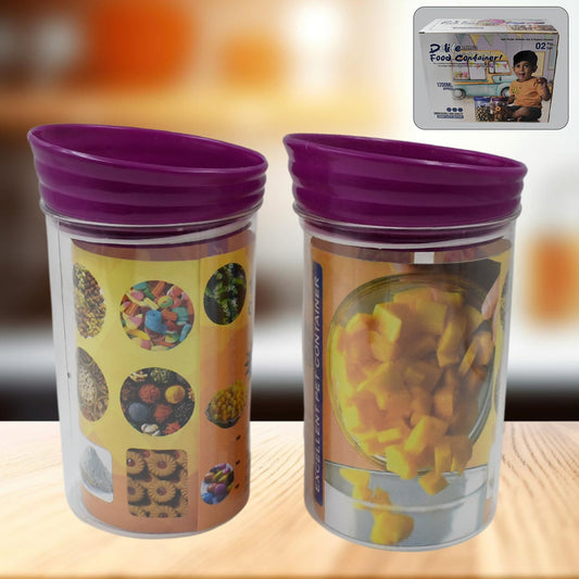 Wukusy plastic kitchen food containers set, 1200ml capacity, two-piece premium quality storage containers for kitchen organization.