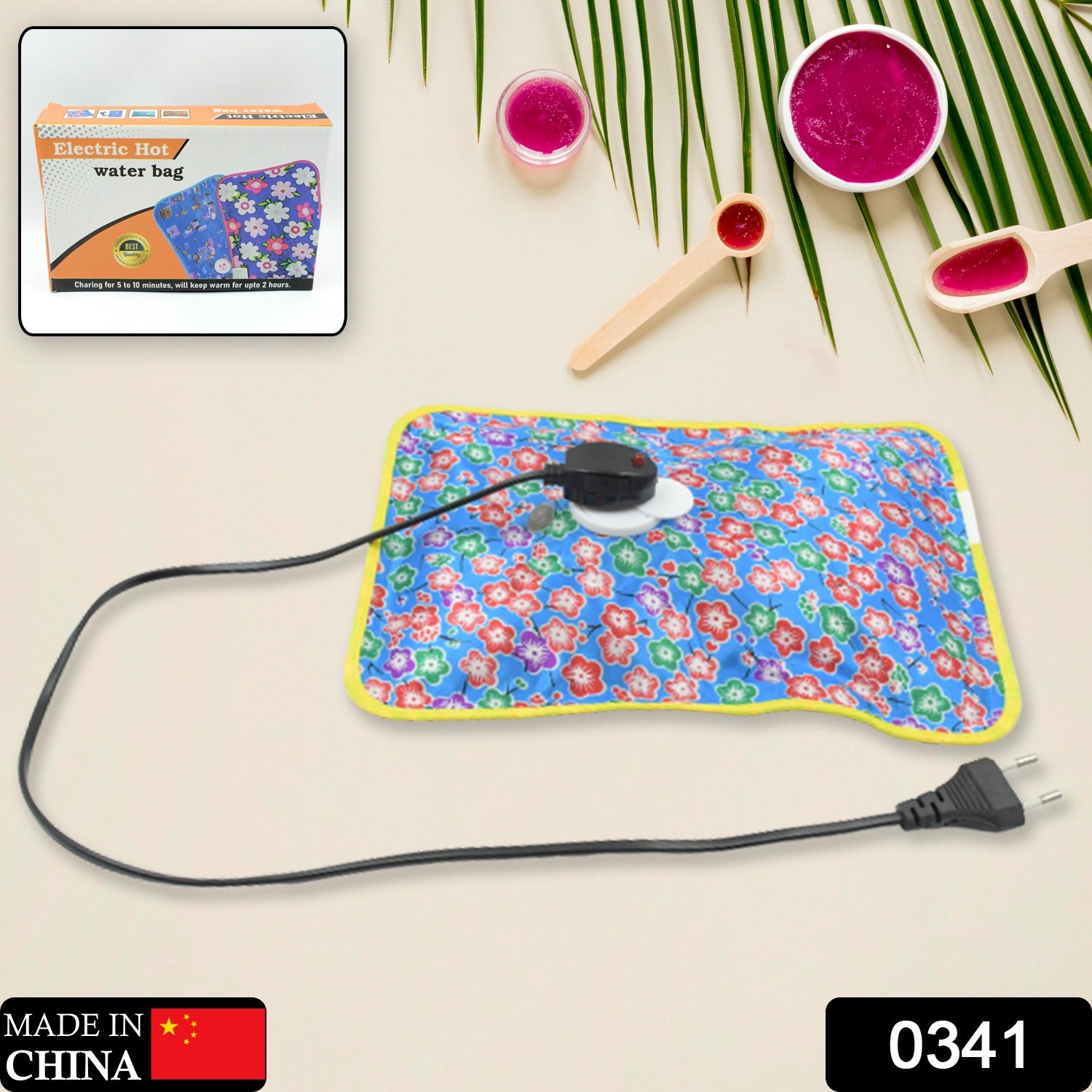 Wukusy electric hot water bag in black, designed for soothing warmth and pain relief, with a soft, flexible exterior.