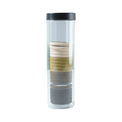 Set of 20 soft elastic hair bands by Wukusy, shown in various colors, ideal for gentle, secure hair styling.