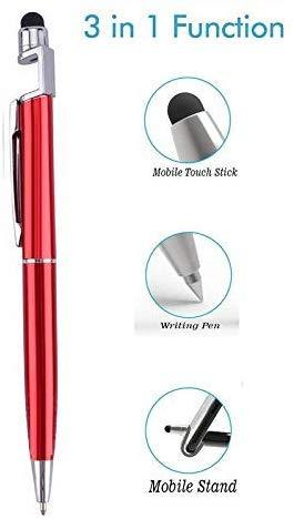 Wukusy 3-in-1 ballpoint stylus pen with mobile stand, featuring a sleek design and multifunctional writing and touchscreen tools.