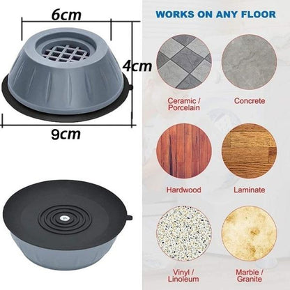 Wukusy washer dryer anti-vibration pads with suction cup feet, kitchen tool reducing noise and movement during appliance operation