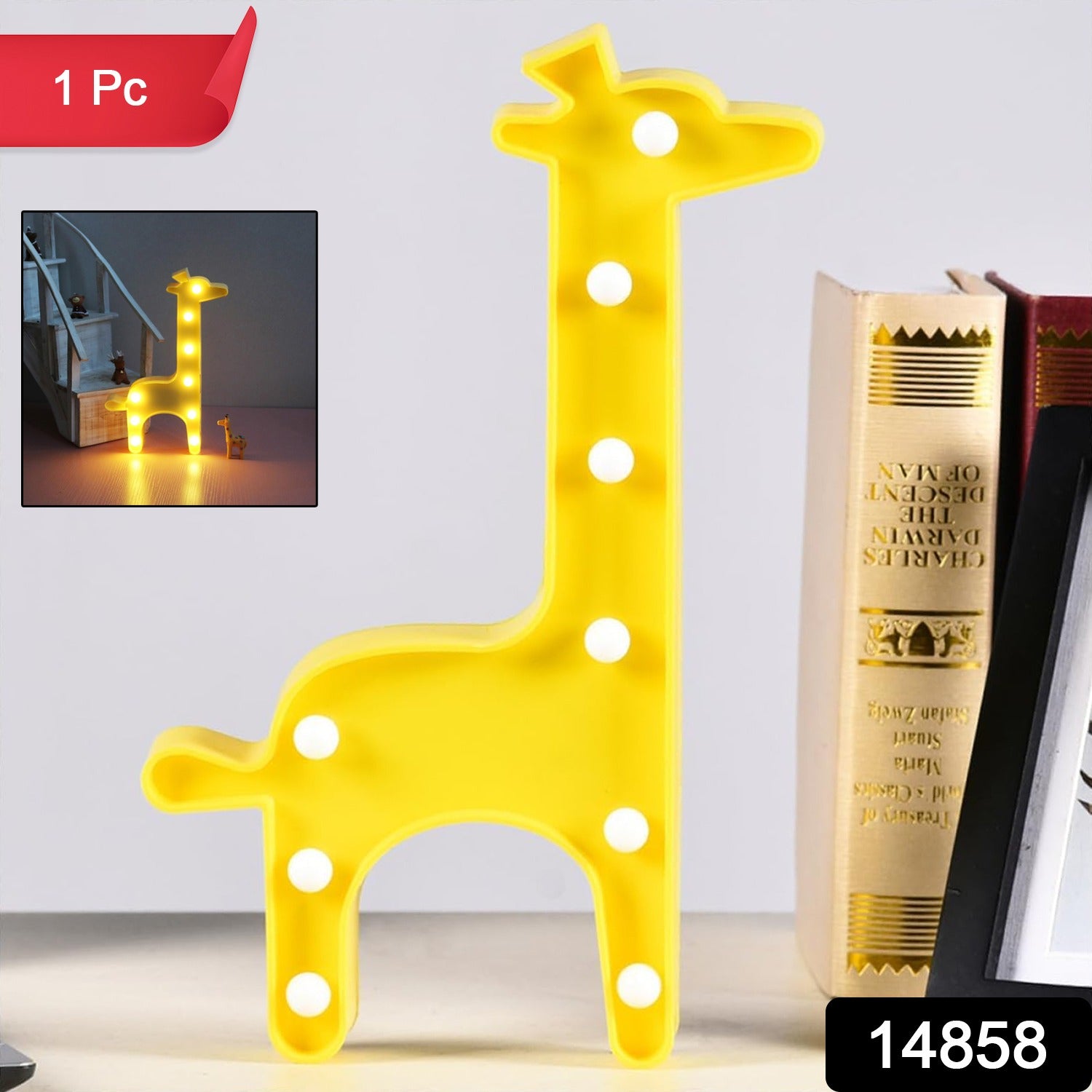 Wukusy giraffe-shaped LED night light for home decor, featuring a cute giraffe figure illuminated with soft LED light.