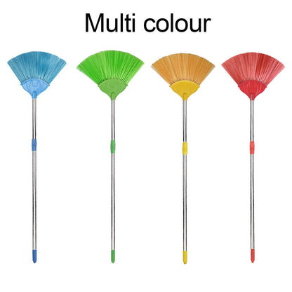 Wukusy broom with long stainless steel handle and extendable cobweb cleaner stick for home cleaning tasks