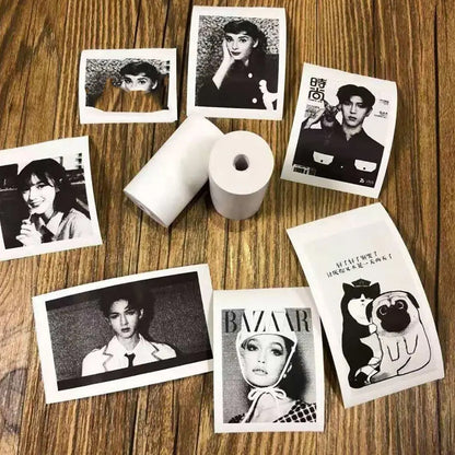 Wukusy small thermal printer paper roll with aging-resistant, fast color rendering for portable travel printing.