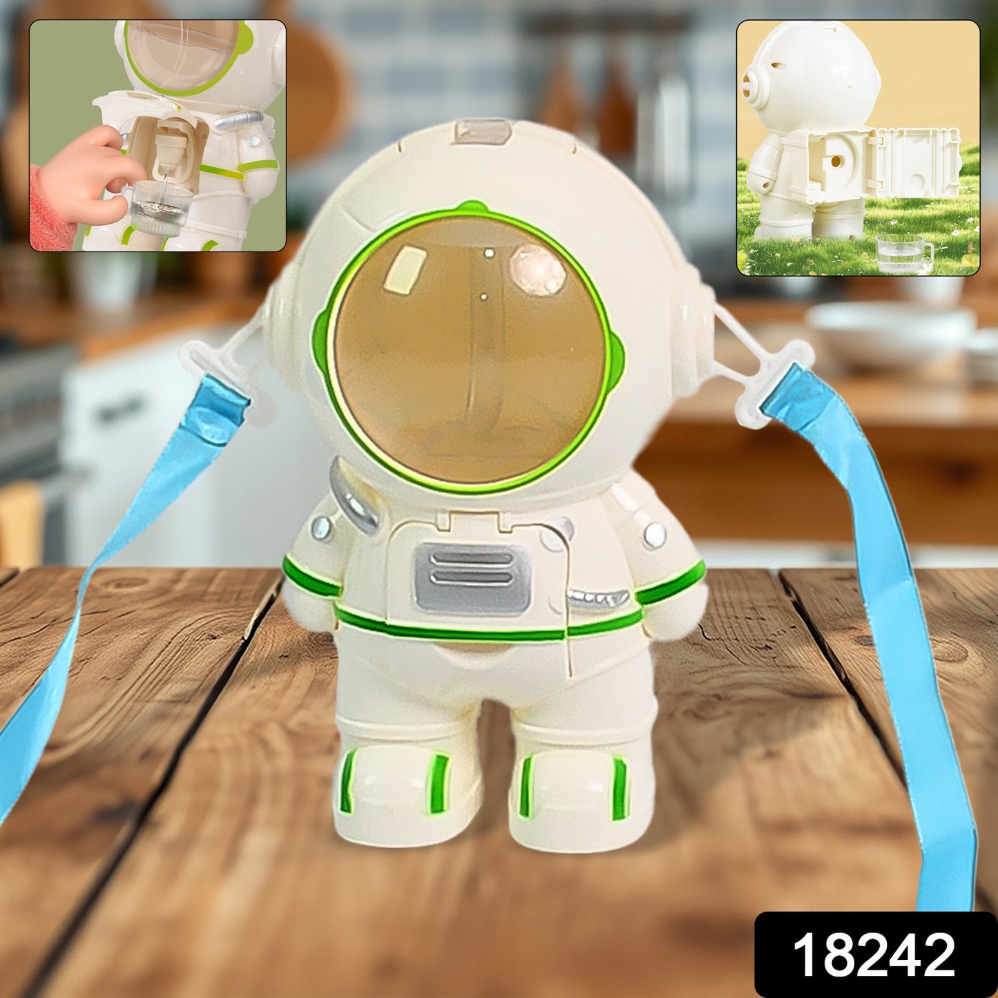 Wukusy astronaut-shaped water dispenser cup for kitchen use, featuring a playful astronaut design with a spout for drinking.