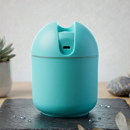 Wukusy portable USB mini air humidifier with cool mist, compact device emitting mist for personal humidification.