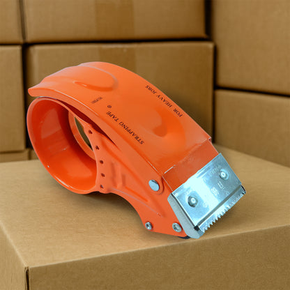 Wukusy heavy-duty packing tape dispenser holding 50mm wide packing tape for secure sealing and packaging.