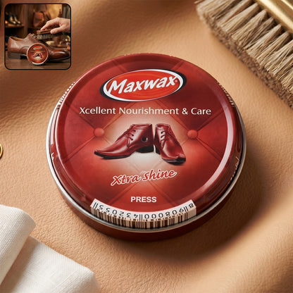 Wukusy Maxwax brown shoe polish cream in 40g jar with a smooth, creamy texture for shoe polishing and shine.