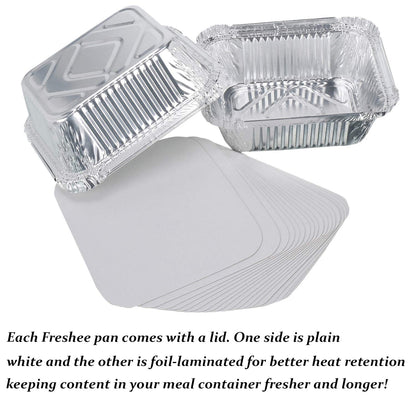 Set of 10 Wukusy aluminium food containers with lids, 450 ml capacity each, ideal for storing and organizing kitchen food items.