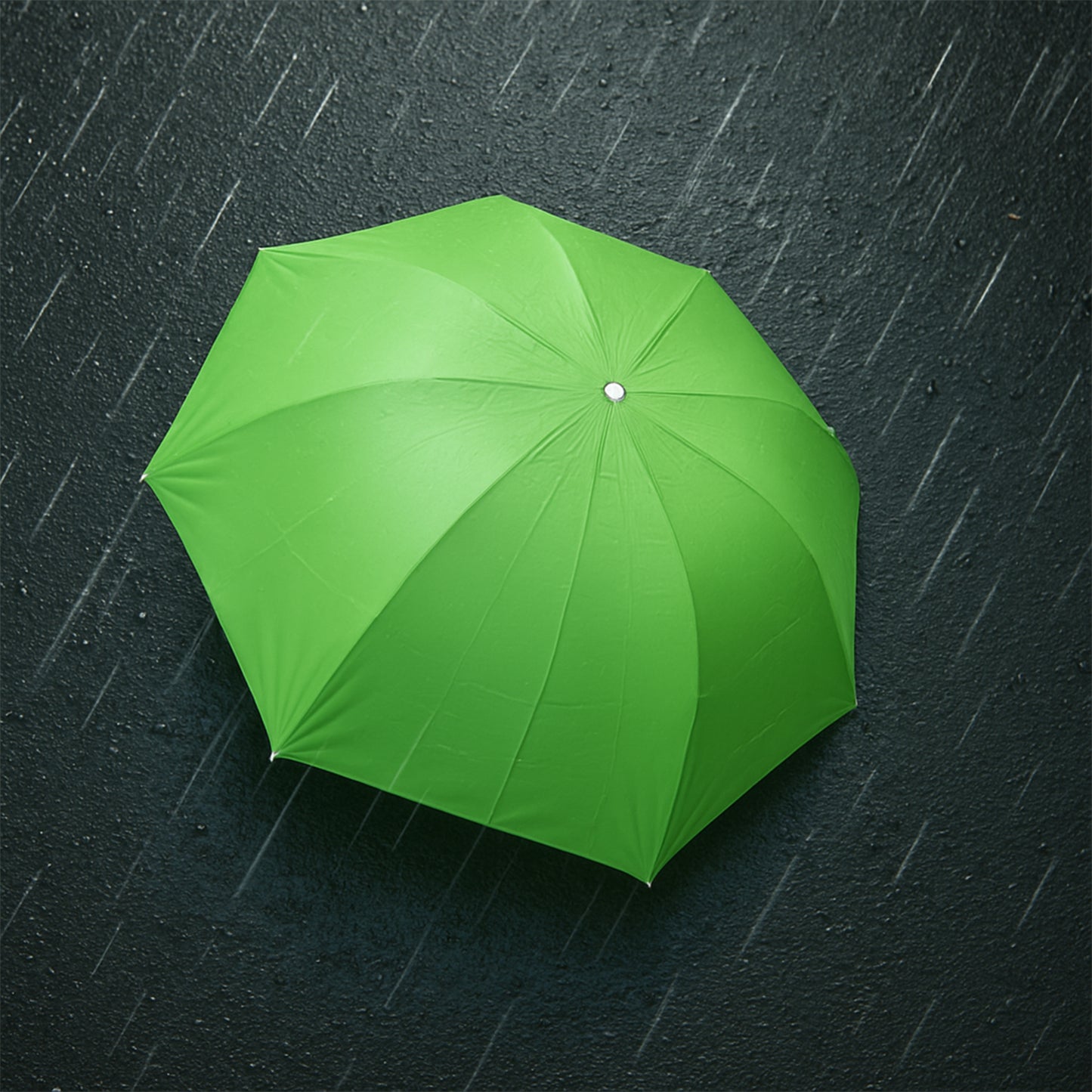 Green Wukusy travel mini foldable umbrella shaped like a banana, compact and stylish for on-the-go rain protection.