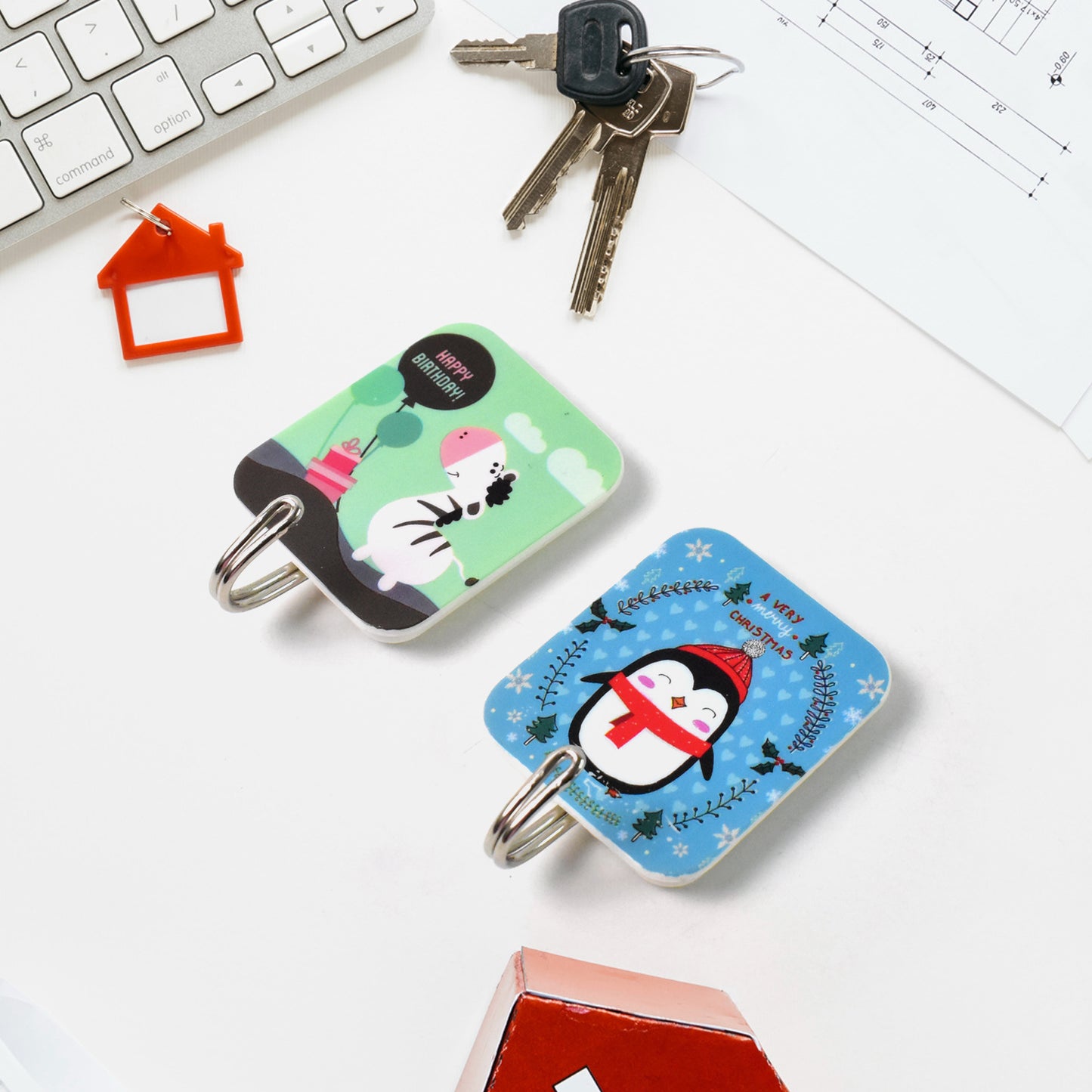 Set of two Wukusy self-adhesive cartoon hooks for home and kitchen use, featuring colorful cartoon character designs.
