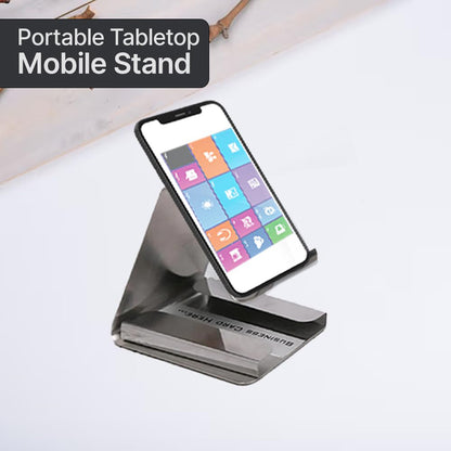 Wukusy premium small desktop mobile phone stand holder holding a smartphone, compact and adjustable for easy viewing.