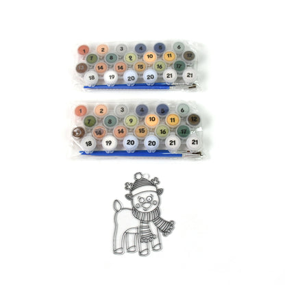 Wukusy paint by number kits with 21 colors, 6 paint brushes, and two sets for easy, colorful painting projects.