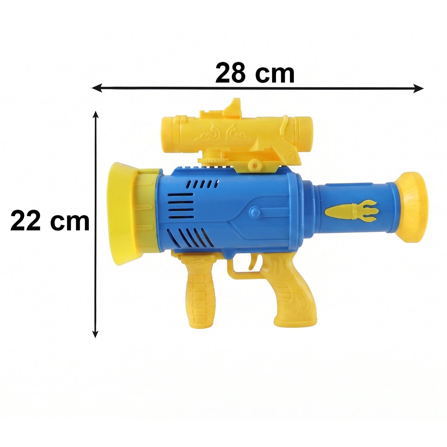 Wukusy automatic rechargeable bubble gun toy with lights, colorful plastic bubble maker for kids, ready to create bubbles.