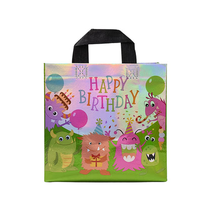 Reusable Wukusy birthday gift bag with colorful mixed design, ideal for party gift packaging and celebration occasions.
