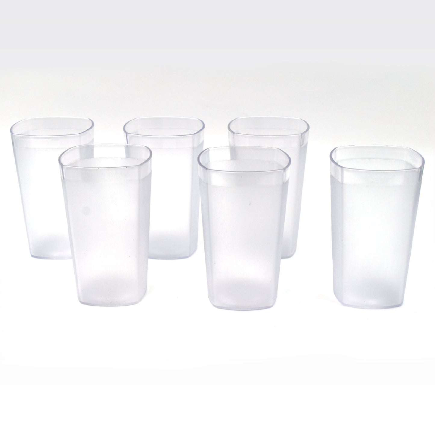 Set of six 350ml Ganesh Decent Glasses by Wukusy, clear glass with Ganesh design, perfect for traditional or contemporary drinkware.