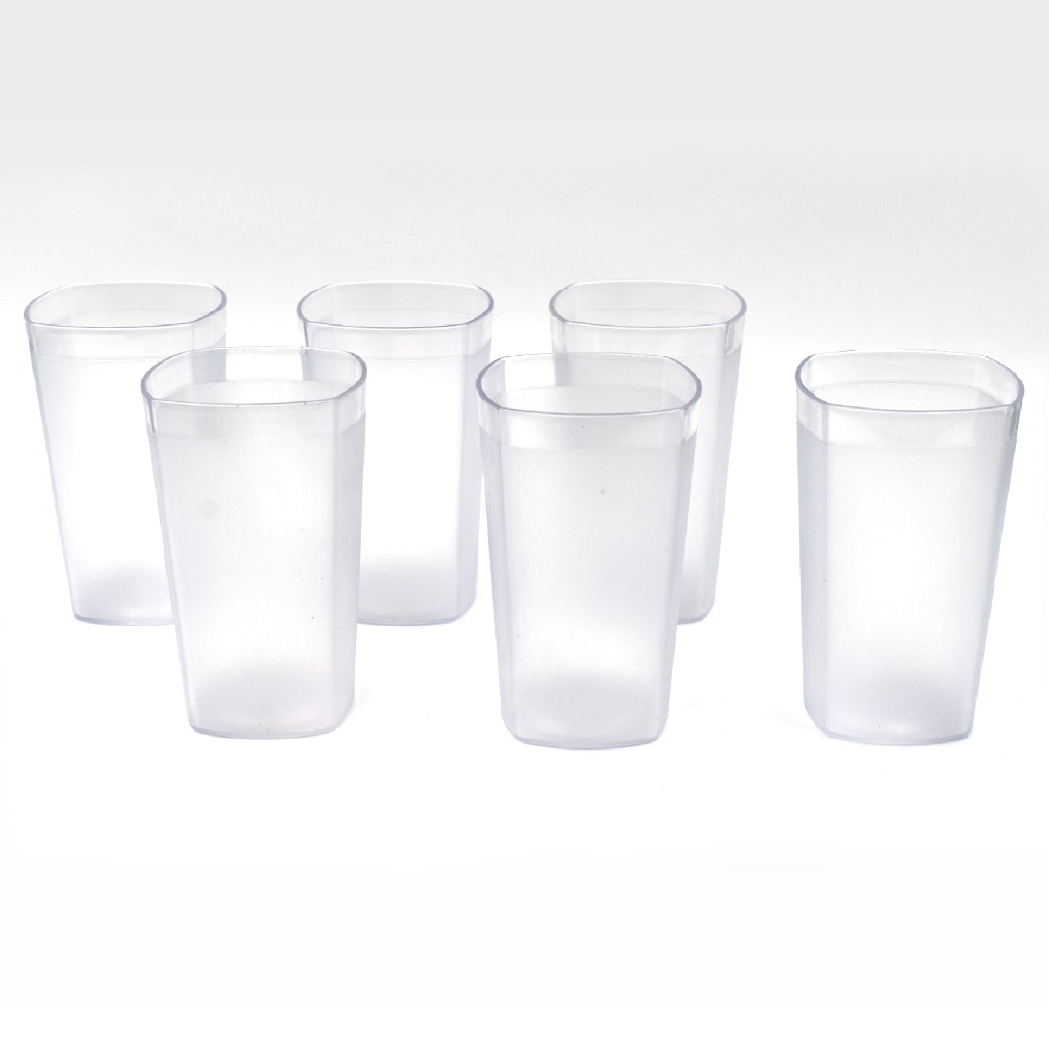 Set of six 350ml Ganesh Decent Glasses by Wukusy, clear glass with Ganesh design, perfect for traditional or contemporary drinkware.